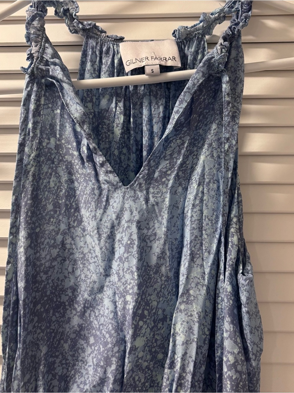 Gilner Farrar Light Blue Dress with Ruffles